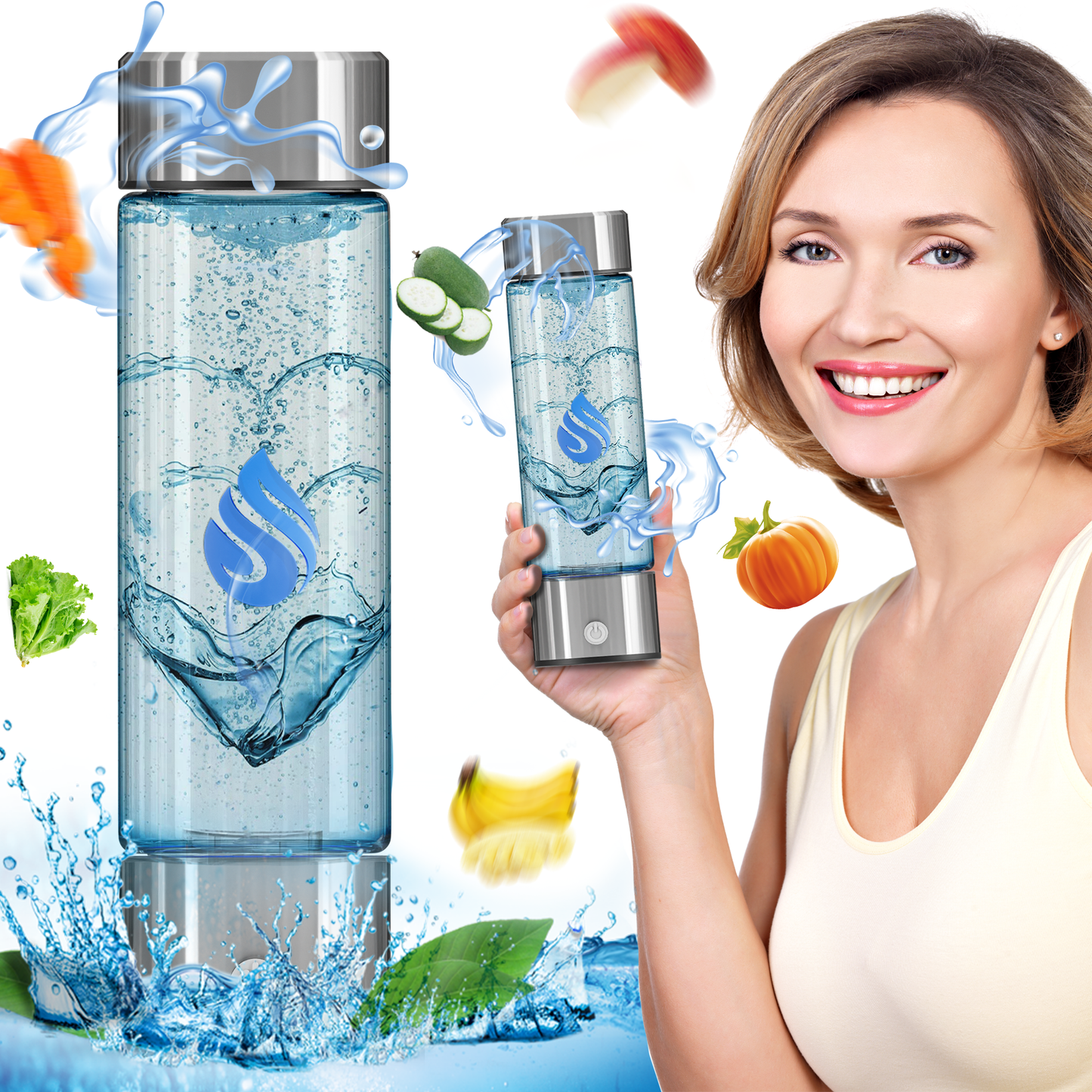 H20 HEALTH® 550ML Hydrogen Water Bottle – Purifier & Ionizer